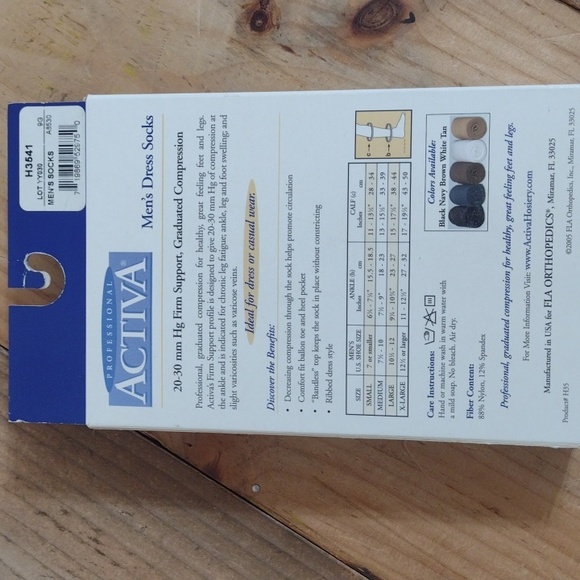 Activa Navy Firm Support Graduated Compression Men's Dress Socks Size S NWT - Picture 4 of 9